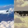 Miles de personas grababan un B-52 en una feria. Poco después, un vuelo comercial tuvo que maniobrar bruscamente para evitarlo